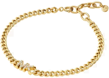 Bracelet chaîne logo Michael Kors plaqué or