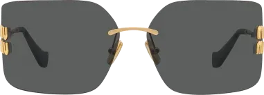 Lunettes de Soleil Miu Miu Runway en Métal Doré — vue 7