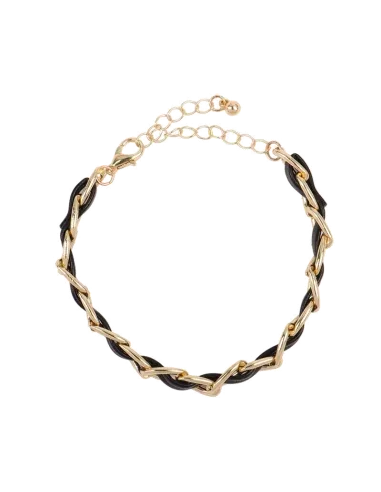 Bracelet Victoria Bradley chaîne dorée et cuir