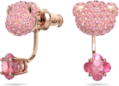 Boucles d'oreilles Teddy en cristal rose Swarovski — vue 2