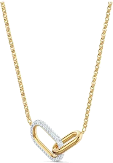 Collier Time - Plaqué Or et Cristaux Blancs