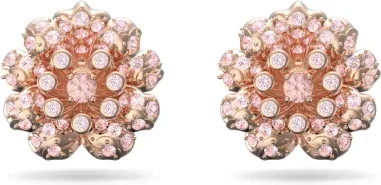 Boucles d'oreilles Connexus Swarovski - Fleur plaqué or rose