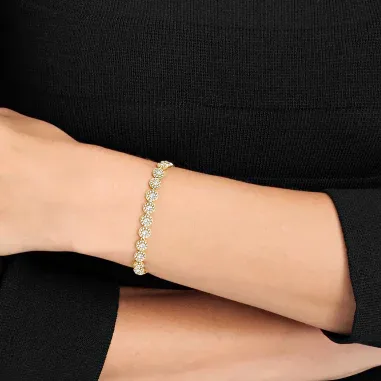 Bracelet Angelic Swarovski or jaune et cristaux blancs — vue 5