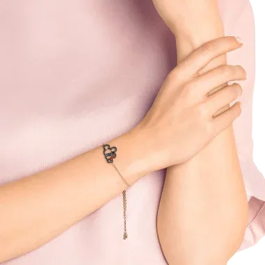 Bracelet Swarovski Mickey & Minnie plaqué or rose — vue 2