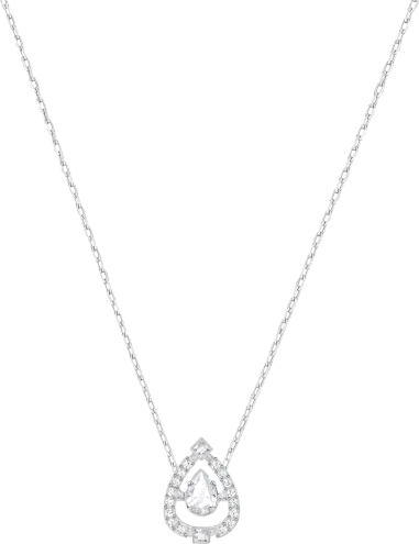 Collier Sparkling Dance Swarovski - Cristal blanc plaqué rhodium