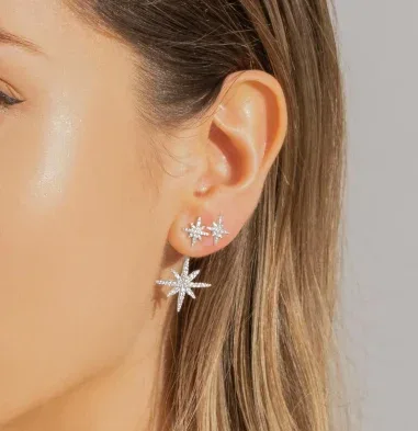 Boucles d'oreilles asymétriques Météorites APM Monaco — vue 3