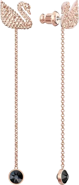 Boucles d'oreilles Swarovski Iconic Swan plaqué or rose — vue 2