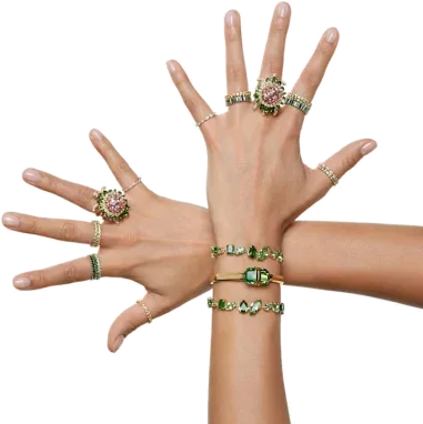 Bracelet Gema Cristaux Verts - Swarovski — vue 4